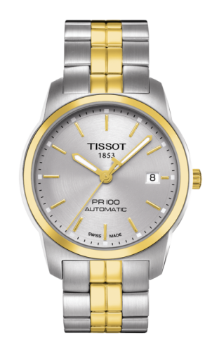 Tissot PR 100 Automatic 38 Stainless Steel / Yellow Gold PVD / Silver / Bracelet